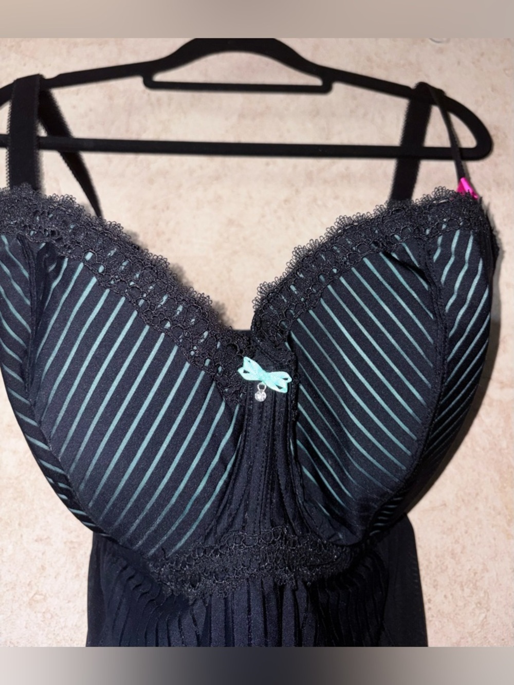 Curvy Kate Ritzy Babydoll (Black/Aqua) - Picture 3 of 7